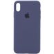 Чехол для Apple iPhone XR (6.1"") Silicone Case Full с микрофиброй и закрытым низом Темный Синий / Midnight Blue