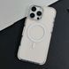 Противоударний прозрачный нежелтеющий чехол для iPhone 14 Pro Max Metal Frame Magsafe White