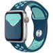 Силиконовый ремешок Sport Nike+ для Apple watch 42mm / 44mm (Cosmos blue / Marine Green)