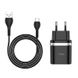 Адаптер мережевий HOCO Type-C cable Smart FCP / AFC C12Q | 1USB, 3A, 18W, QC3.0 | black
