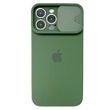 Чехол для iPhone 12 Pro Silicone with Logo hide camera + шторка на камеру Dark Green