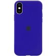 Чехол silicone case for iPhone XS Max с микрофиброй и закрытым низом Shiny blue