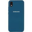 Чехол для Samsung Galaxy M01 Core / A01 Core Silicone Full Синий / Cosmos Blue c закрытым низом и микрофиброю