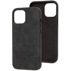 Кожаный чехол Croco Leather для Apple iPhone 13 Pro Max (6.7")Black