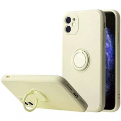 Чехол TPU Candy Ring Full Camera для Apple iPhone 12 (6.1"") Бежевый / Antigue White