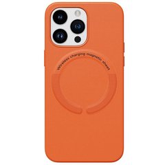 Чехол для iPhone 14 New Leather Case With Magsafe Orange