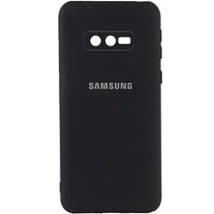 Чехол для Samsung Galaxy S10e Silicone Full camera закрытый низ + защита камеры Черный / Black