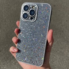 Чехол с блестками, стразами для iPhone 14 Galaxy case Silver