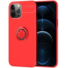 TPU чехол Deen ColorRing под магнитный держатель (opp) для Apple iPhone 12 Pro / 12 (6.1"") Красный / Красный