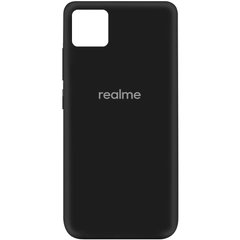 Чехол для Realme C11 Silicone Full с закрытым низом и микрофиброй Черный / Black