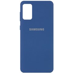 Чехол для Samsung A02s Silicone Full с закрытым низом и микрофиброй Синий / Navy Blue