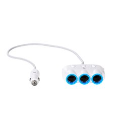 Адаптер автомобільний HOCO dual USB triple cigarette lighter charging adapter | 3 Sockets / 2USB, 3.1-12A, 15.5W | white