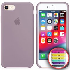 Чохол silicone case for iPhone 7/8 з мікрофіброю і закритим низом Lavender / Лавандовий