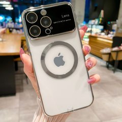 Чохол для iPhone 12 Pro Max Camera Lens Protection with MagSafe + скло на камеру Silver