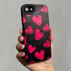 Чехол для iPhone 7 / 8 / SE 2020 Rubbed Print Silicone Pink hearts