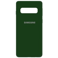 Чохол для Samsung Galaxy S10 (G973) Silicone Full зелений з закритим низом і мікрофіброю
