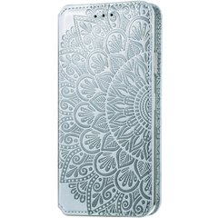 Кожаный чехол книжка GETMAN Mandala (PU) для Samsung Galaxy A51 (Серый)