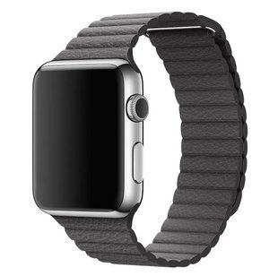 Кожаный ремешок Leather Loop Band для Apple Watch 42/44/45 mm Charcoal Grey