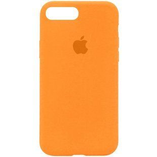 Чехол для Apple iPhone 7 plus / 8 plus Silicone Case Full с микрофиброй и закрытым низом (5.5"") Оранжевый / Papaya