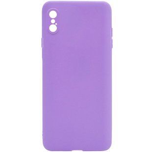 Силиконовый чехол Candy Full Camera для Apple iPhone X / XS (5.8"") Сиреневый / Dasheen
