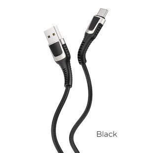 Кабель HOCO Type-C Jazz Metal & Leather U81 |3A, 1.2M| Black, Black