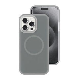 Чехол для iPhone 16 Pro Max Neon Silicone Case MagSafe Gray