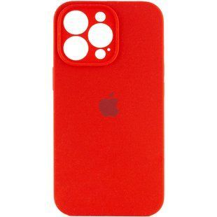 Чехол для Apple iPhone 13 Pro Silicone Full camera закрытый низ + защита камеры / Красный / Red
