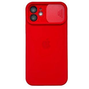 Чохол для iPhone 11 Silicone with Logo hide camera + шторка на камеру Red