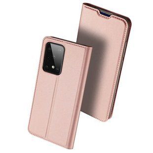 Чехол-книжка Dux Ducis с карманом для визиток для Samsung Galaxy S20 Ultra (Rose Gold)