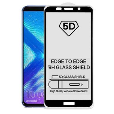 5D стекло для Huawei Y5 2018 Черное - Клей по всей плоскости