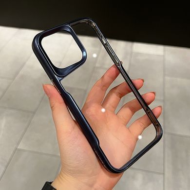 Чехол для Iphone 13 Pro Max Metal HD Clear Case Titanium Blue