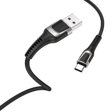 Кабель HOCO Type-C Jazz Metal & Leather U81 |3A, 1.2M| Black, Black