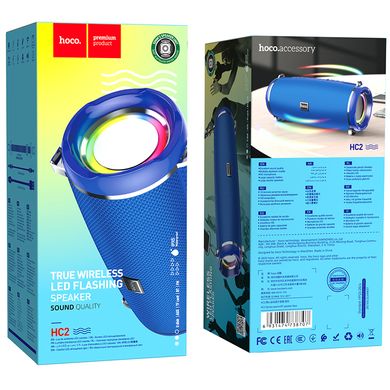 Акустика HOCO Xpress sports BT speaker LED IPX5 HC2 |BT, TWS, AUX, FM, TF, USB| Blue