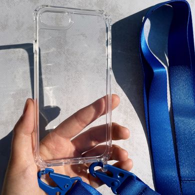 Чехол для iPhone 7 / 8 прозрачный с ремешком Blue Cobalt