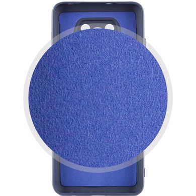 Чехол для Xiaomi Poco X3 NFC / Poco X3 Pro Silicone Full camera закрытый низ + защита камеры Синий / Midnight Blue