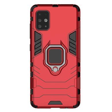 Ударопрочный чехол Transformer Ring for Magnet для Samsung Galaxy A51 (A515) Красный Противоударный, бронированный с кольцом