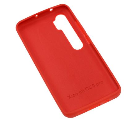Чохол для Xiaomi Mi Note 10 Silicone Full Червоний з закритим низом і мікрофіброю