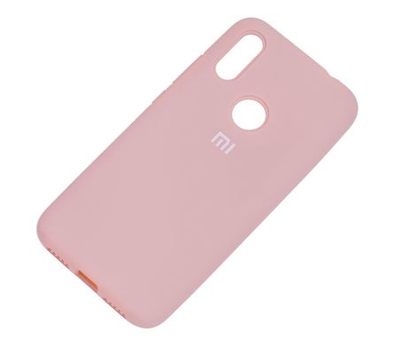 Чехол для Xiaomi Redmi 7 Silicone Full Розовый песок/Пудровый с закрытым низом и микрофиброй