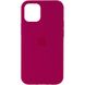 Чохол для iPhone 12 Pro Max Silicone Full / Закритий низ / Малиновий / Pomegranate