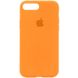 Чехол для Apple iPhone 7 plus / 8 plus Silicone Case Full с микрофиброй и закрытым низом (5.5"") Оранжевый / Papaya