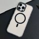 Противоударний прозрачный нежелтеющий чехол для iPhone 14 Pro Max Metal Frame Magsafe Black