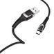Кабель HOCO Type-C Jazz Metal & Leather U81 |3A, 1.2M| Black, Black