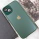Чохол для iPhone 14 Plus Скляний матовий + скло на камеру з мікрофіброю TPU+Glass Sapphire Midnight Forest green