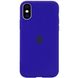 Чохол silicone case for iPhone XS Max з мікрофіброю і закритим низом Shiny blue