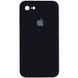 Чохол для Apple iPhone 7/8 / SE (2020) Silicone Full camera закритий низ + захист камери (Чорний / Black) квадратні борти