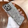 Чехол 2в1 с блестками, стразами для Iphone 15 Pro North Stars case Silver