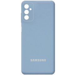 Чехол для Samsung Galaxy M52 Silicone Full camera закрытый низ + защита камеры Голубой / Lilac Blue
