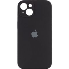 Чехол для Apple iPhone 14 Plus Silicone Full camera закрытый низ + защита камеры / Черный / Black