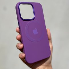 Чехол для iPhone 11 Silicone Case Full (Metal Frame and Buttons) with Magsafe с металлическими кнопками и рамкой Purple