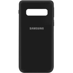Чохол для Samsung Galaxy S10 (G973) Silicone Full чорний з закритим низом і мікрофіброю